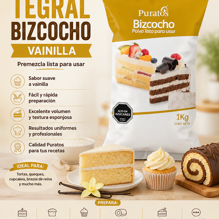 Tegral Bizcocho Vainilla Puratos 1 kg 1