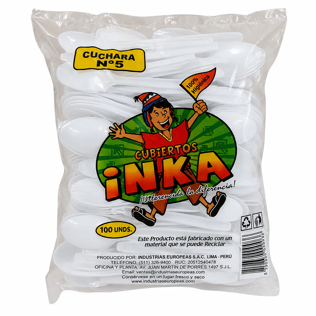 Cuchara de Postre Blanca Plástica (Caja 10.000 unidades) 1