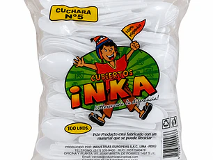 Cuchara de Postre Blanca Plástica (Caja 10.000 unidades)