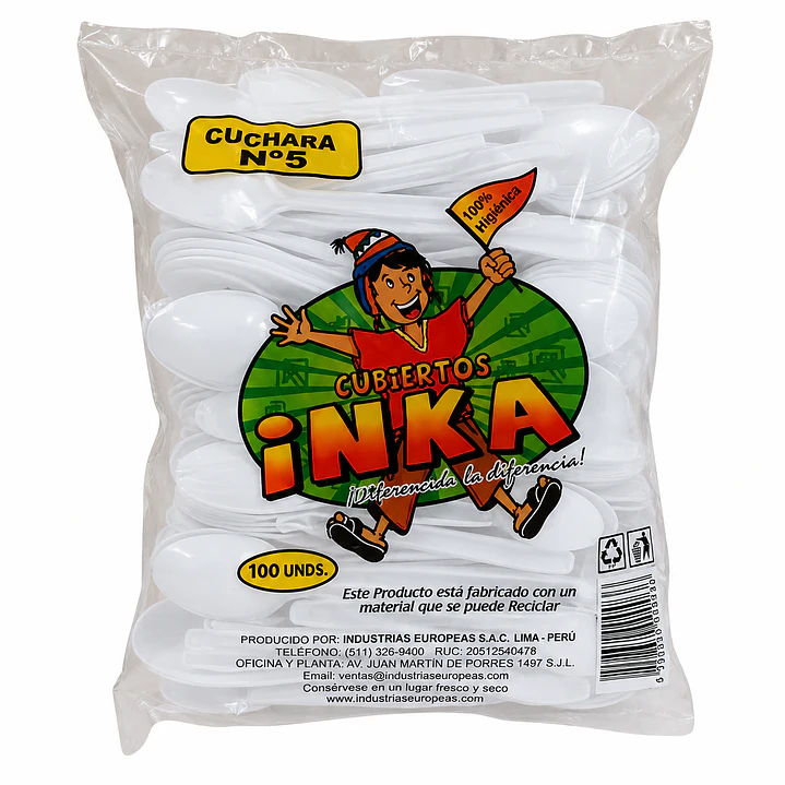Cuchara de Postre Blanca Plástica (Caja 10.000 unidades) 1