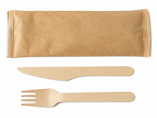 Kit Tenedor + Cuchillo Embolsado Kraft (500 unidades)