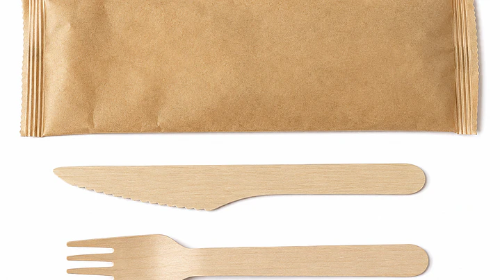 Kit Tenedor + Cuchillo Embolsado Kraft (500 unidades) 1
