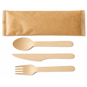 Kit Tenedor + Cuchillo + Cuchara Embolsado Kraft (500 unidades)