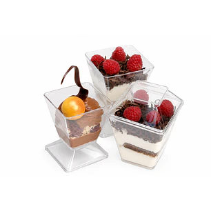 Base + Tapa para Postre PS Cuadrada Transparente