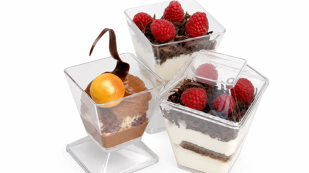 Base + Tapa para Postre PS Cuadrada Transparente 1