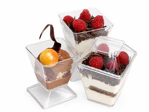 Base + Tapa para Postre PS Cuadrada Transparente