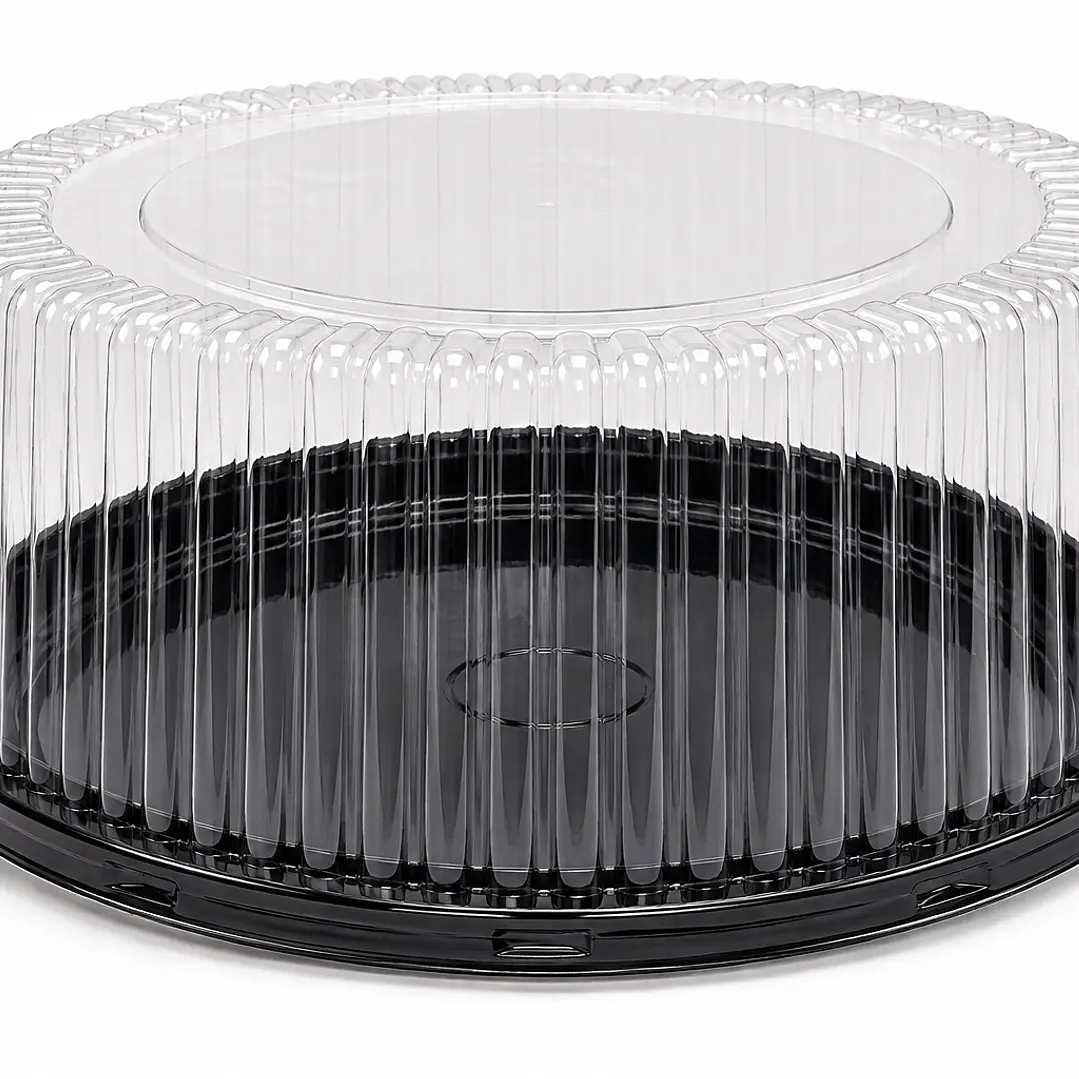 Envase Torta Alta Base Negra PET 29 x 13 cm 1