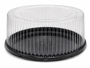 Envase Torta Alta Base Negra PET 29 x 13 cm