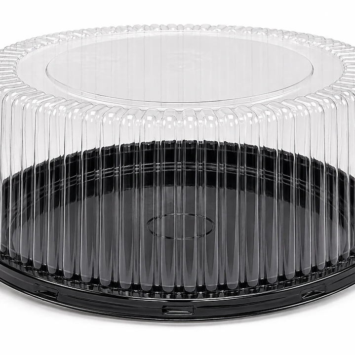 Envase Torta Alta Base Negra PET 29 x 13 cm 1