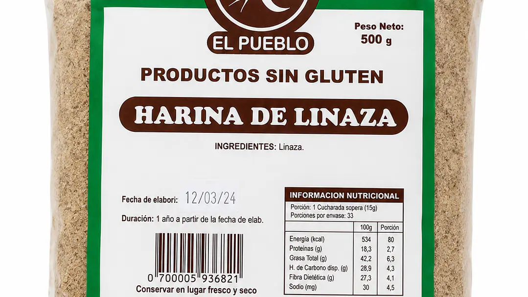 El Pueblo Harina de Linaza Sin Gluten 500 g  1