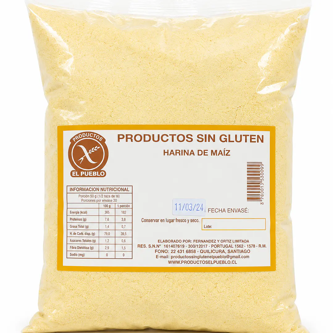 El Pueblo Harina de Maíz Sin Gluten 1 kg 1