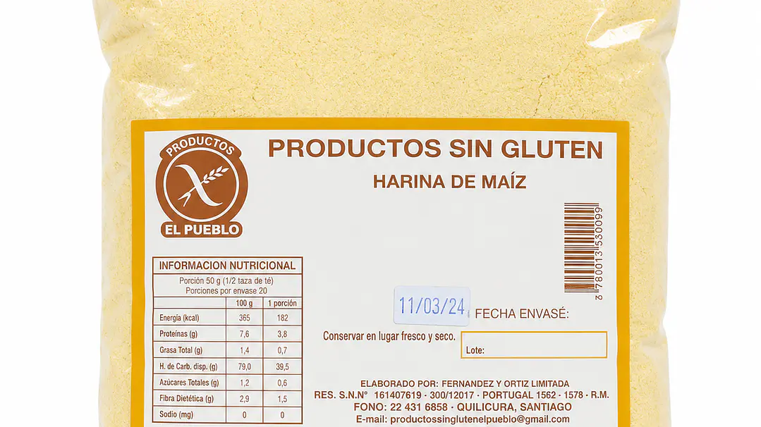 El Pueblo Harina de Maíz Sin Gluten 1 kg 1
