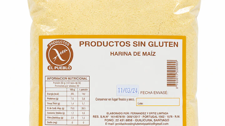 El Pueblo Harina de Maíz Sin Gluten 1 kg 1