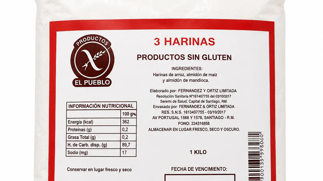 El Pueblo Mezcla 3 Harinas Sin Gluten 1 kg 1