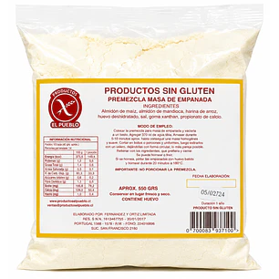 El Pueblo Premezcla Masa de Empanadas Sin Gluten 550 g
