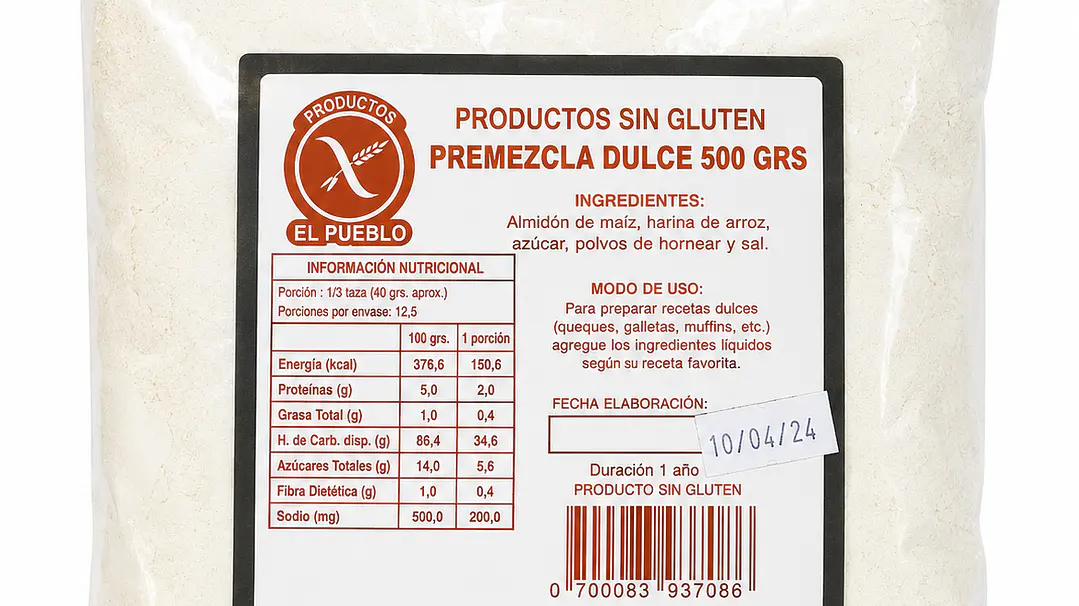 EL Pueblo Premezcla Dulce Sin Gluten 500 g 1