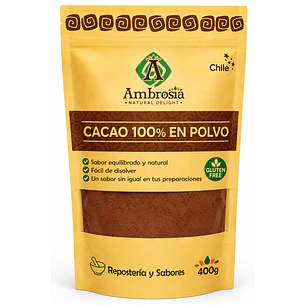 Ambrosia Cacao 100% en Polvo 400 g
