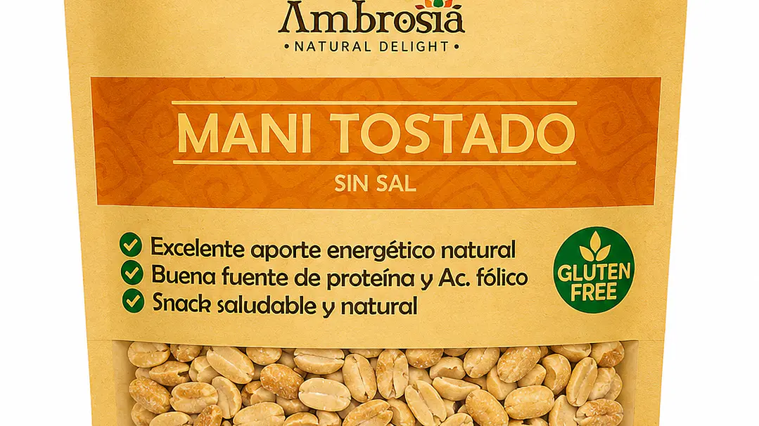 Ambrosia Maní Tostado Sin Sal 400 g 1