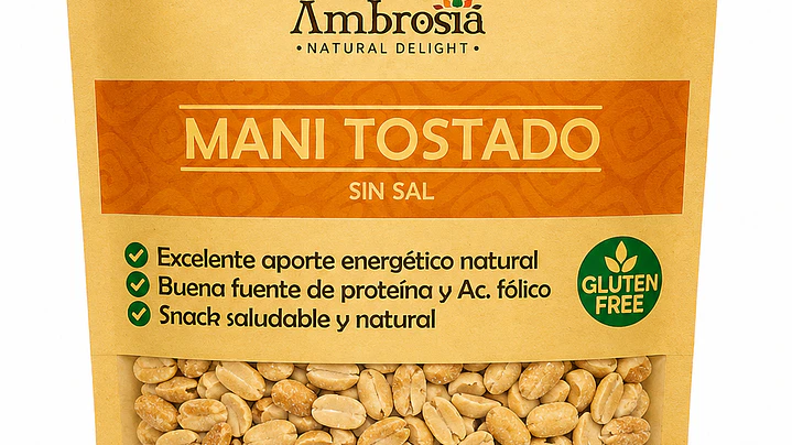 Ambrosia Maní Tostado Sin Sal 400 g 1