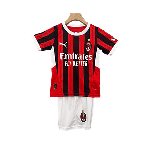 Conjunto Puma AC Milan Principal Equipamento 2024-2025 Criança
