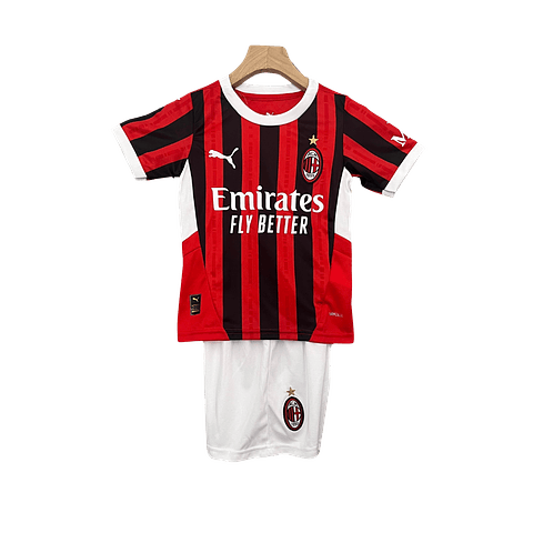 Conjunto Puma AC Milan Principal Equipamento 2024-2025 Criança