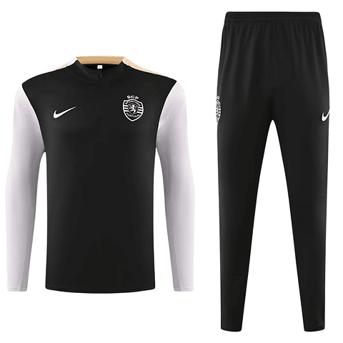 Conjunto Equipamento de Treino Sporting 2024/2025 - Preto/Dourado