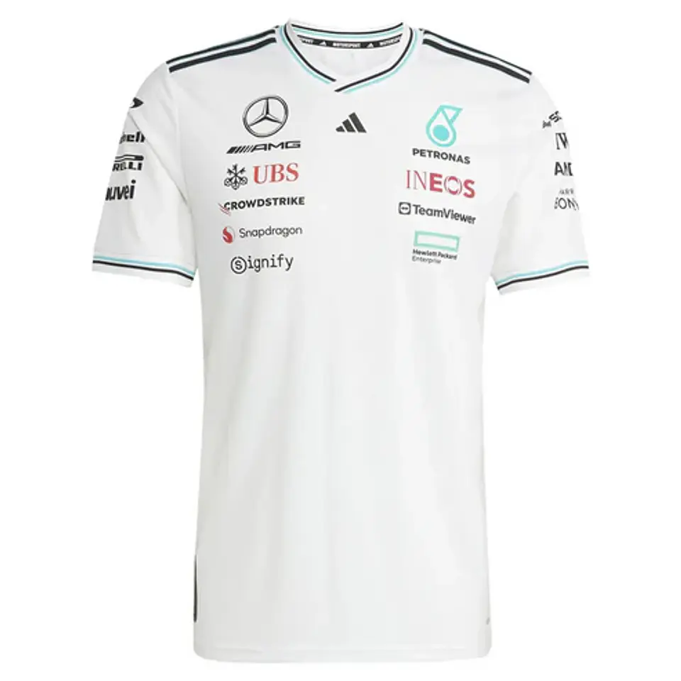 T-Shirt Equipa Mercedes 2025 - Branco 1