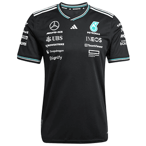 T-Shirt Equipa Mercedes 2025 - Preto