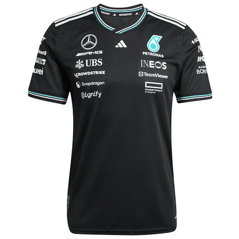 T-Shirt Equipa Mercedes 2025 - Preto