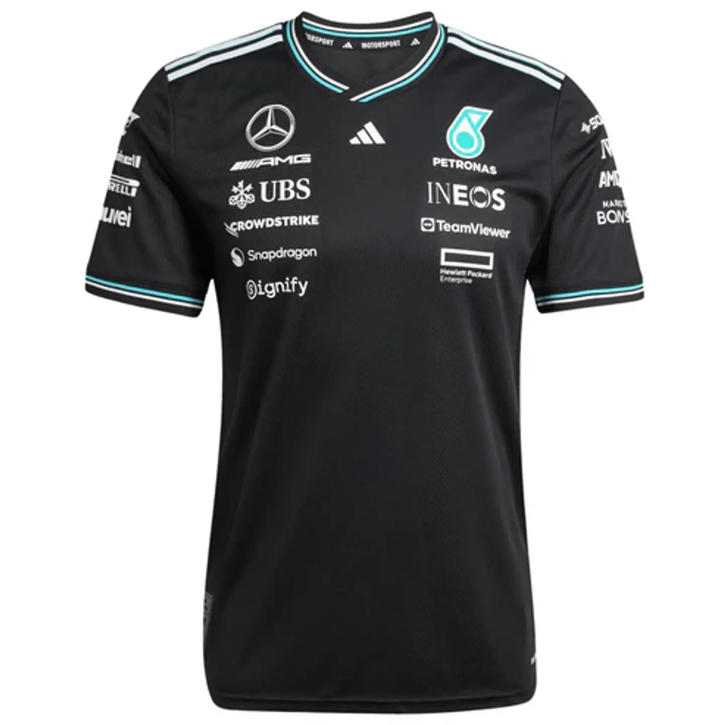 T-Shirt Equipa Mercedes 2025 - Preto 1