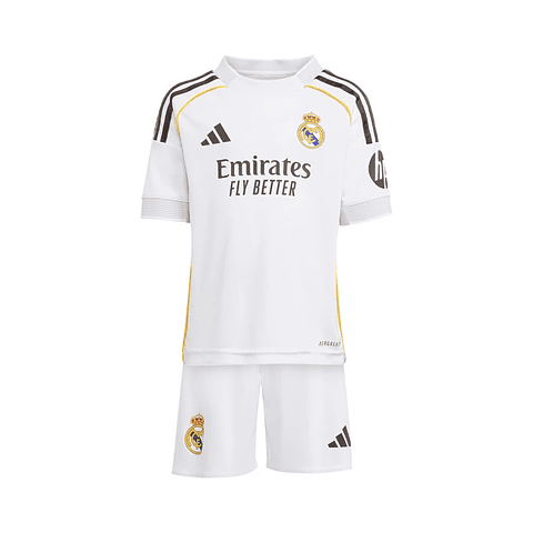 Conjunto Real Madrid Primeiro Equipamento 2025-2026 Criança