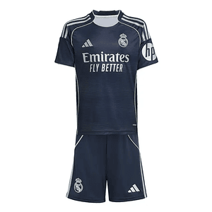 Conjunto Real Madrid Alternativo Equipamento 2025-2026 Criança