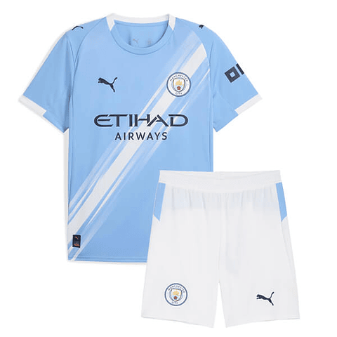 Conjunto Manchester City Primeiro Equipamento 2025-2026 Criança