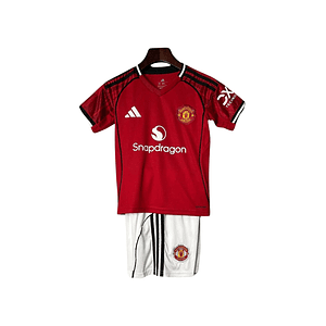 Conjunto Manchester United Primeiro Equipamento 25/26 Criança
