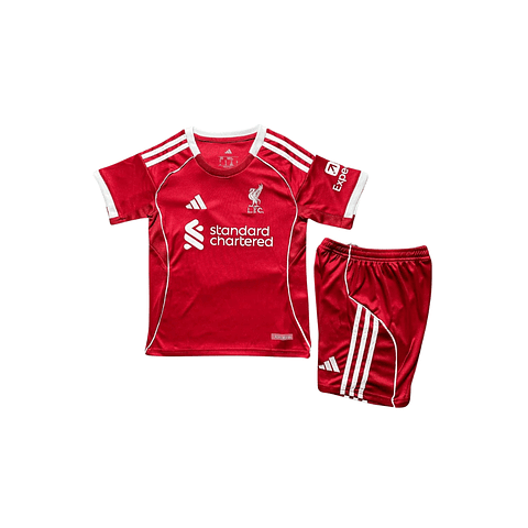 Conjunto Liverpool Primeiro Equipamento 2025-2026 Criança