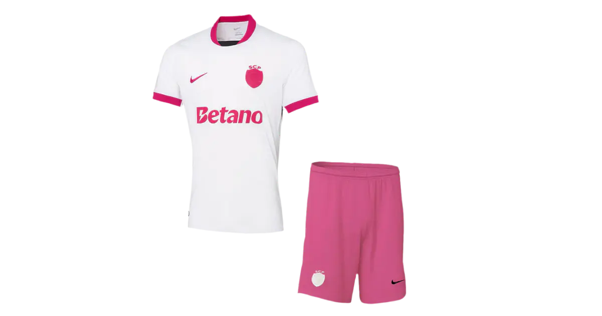 Conjunto Sporting Equipamento Rosa 2025-2026 Criança