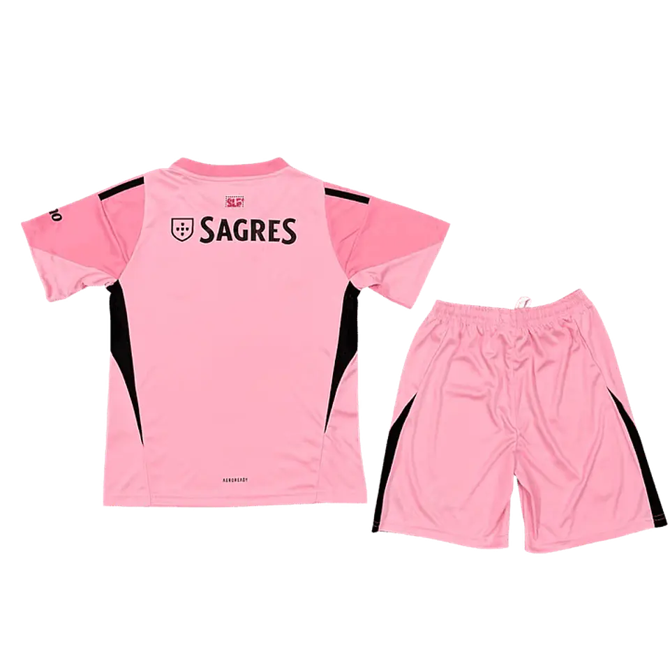 Conjunto SL Benfica Guarda-Redes Rosa 2025-2026 Criança  2