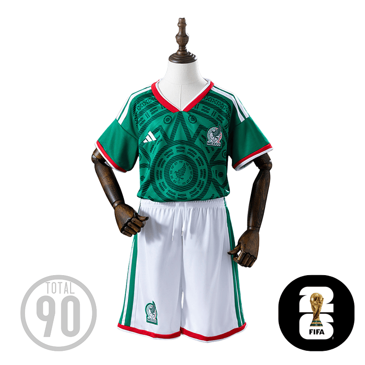 Conjunto México Primeiro Equipamento 2026 Criança 1