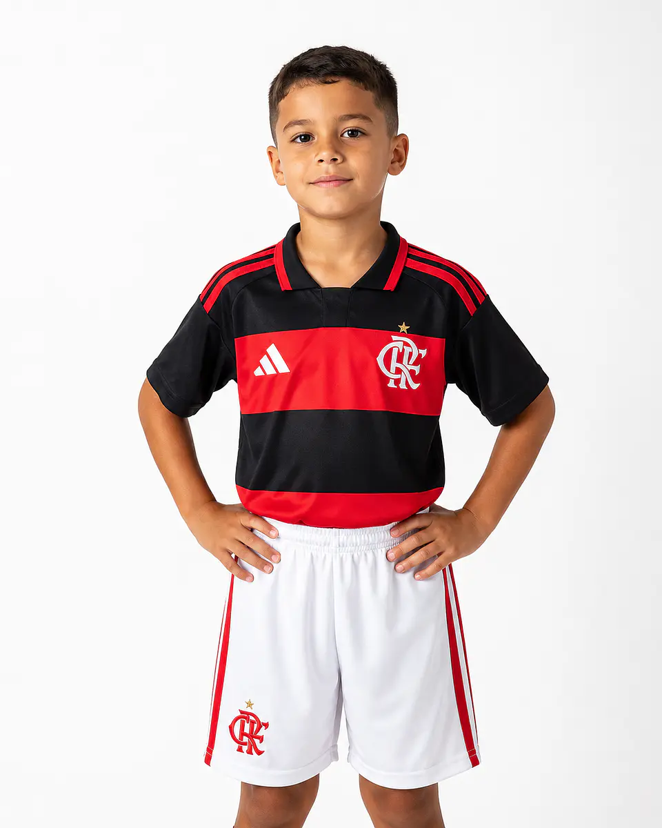 Conjunto Flamengo Primeiro Equipamento 26/27 Criança 1
