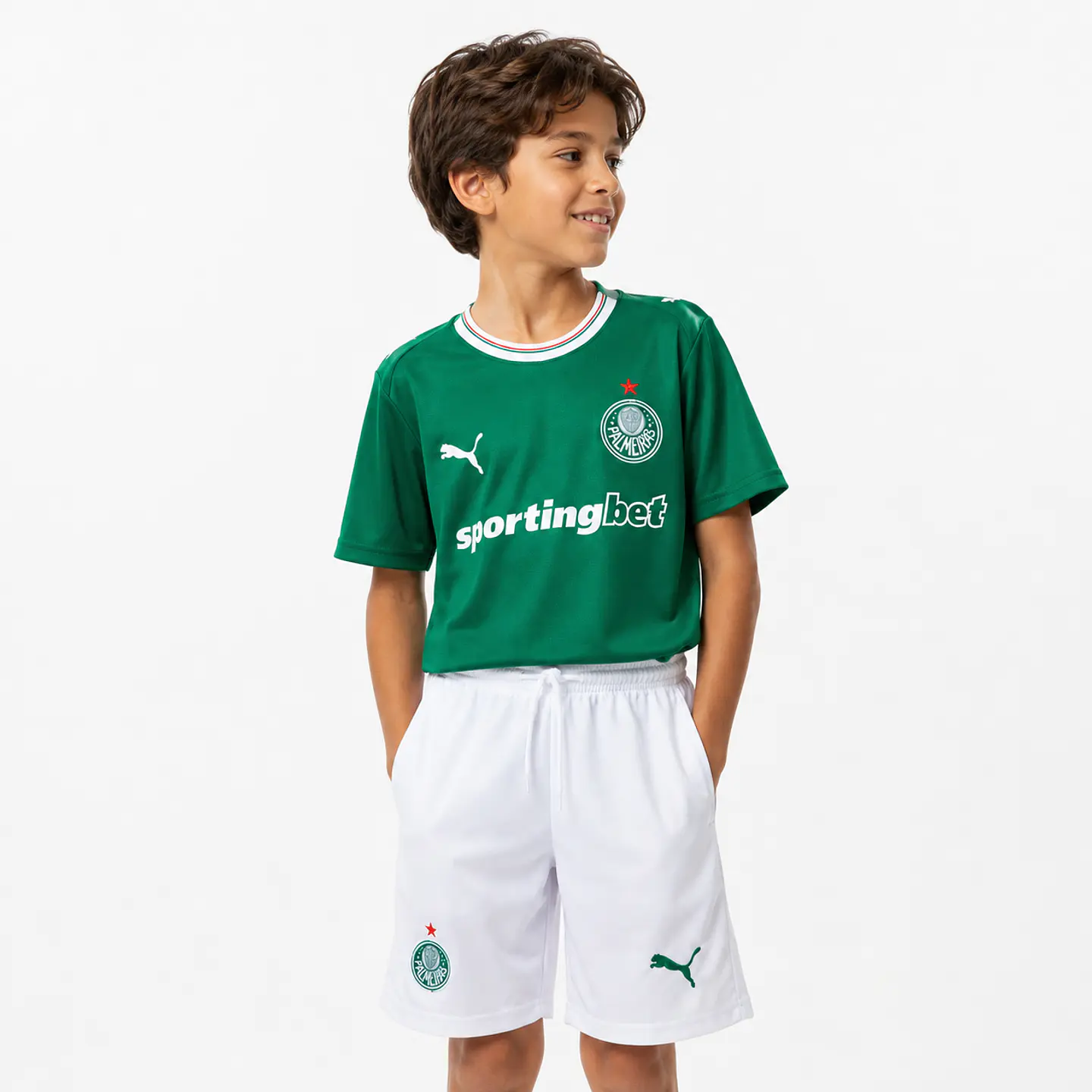 Conjunto Palmeiras Principal Equipamento 26/27 - Criança  1