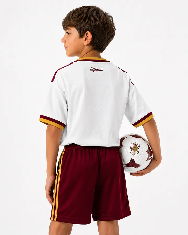 Conjunto Criança Espanha Alternativo Equipamento - CAMPEÃO DO MUNDO 2026 - vista alternativa