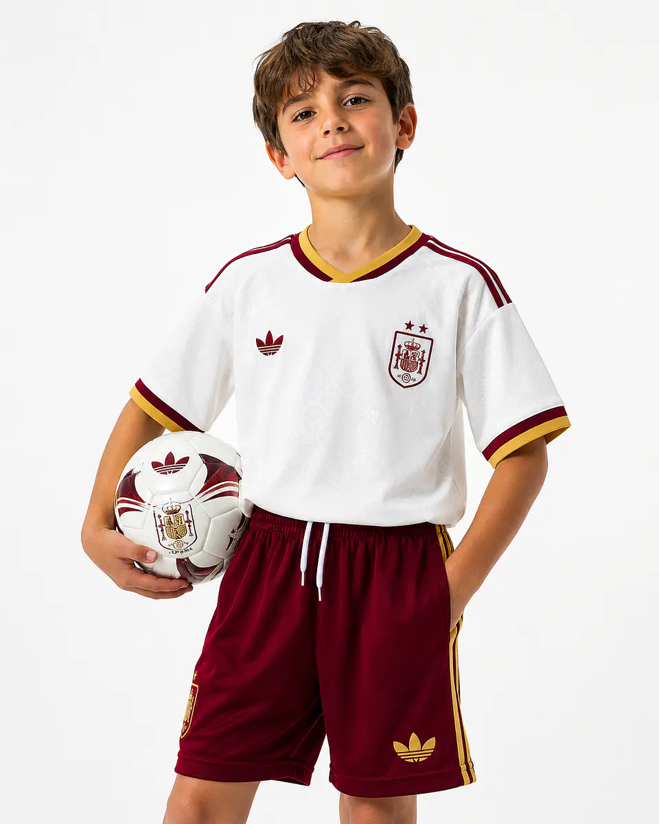 Conjunto Criança Espanha Alternativo Equipamento - CAMPEÃO DO MUNDO 2026 1