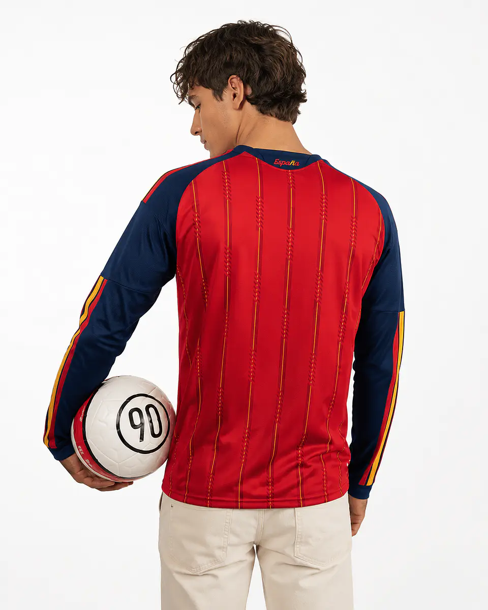 Camisola Espanha Principal 2026 Manga Comprida - CAMPEÕES DO MUNDO 2026 2