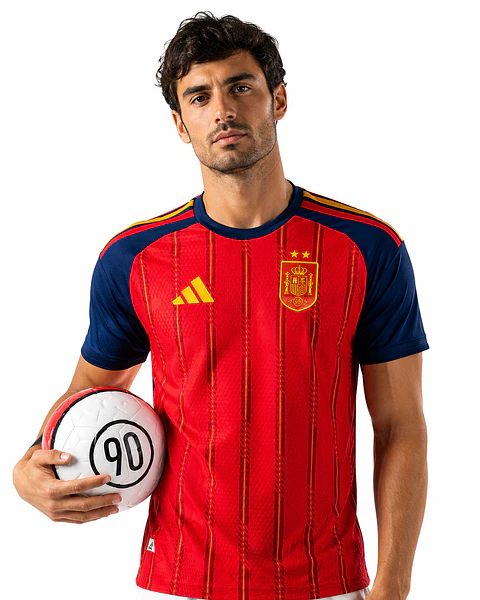Camisola Principal Espanha 2026 - Versão Jogador - CAMPEÕES DO MUNDO 2026
