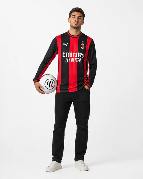 Camisola AC Milan Primeiro Equipamento 26/27 - Manga Comprida