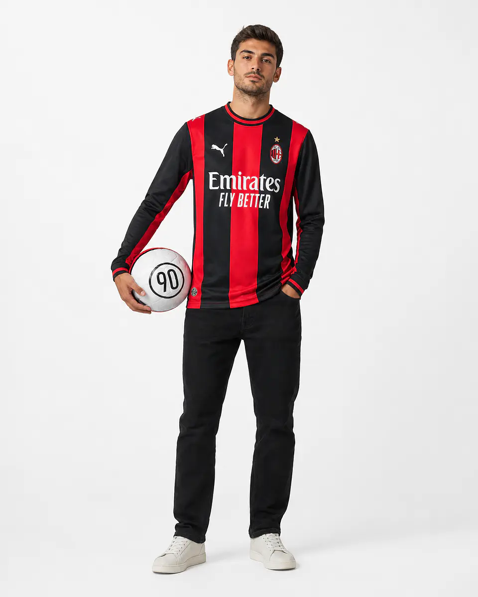 Camisola AC Milan Primeiro Equipamento 26/27 - Manga Comprida 1