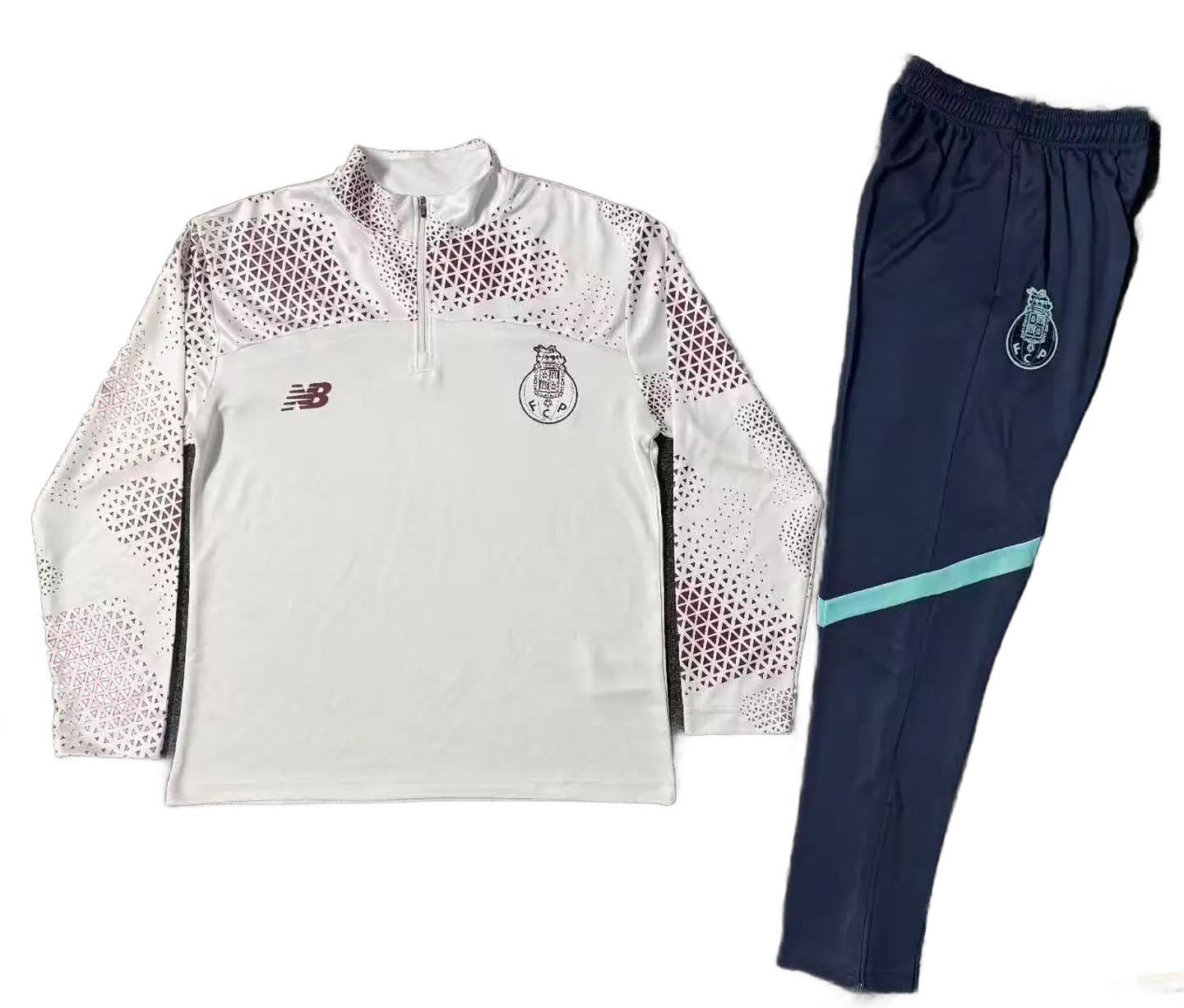 Conjunto Equipamento de Treino Porto 2026/2027- Branco e Bordô 2