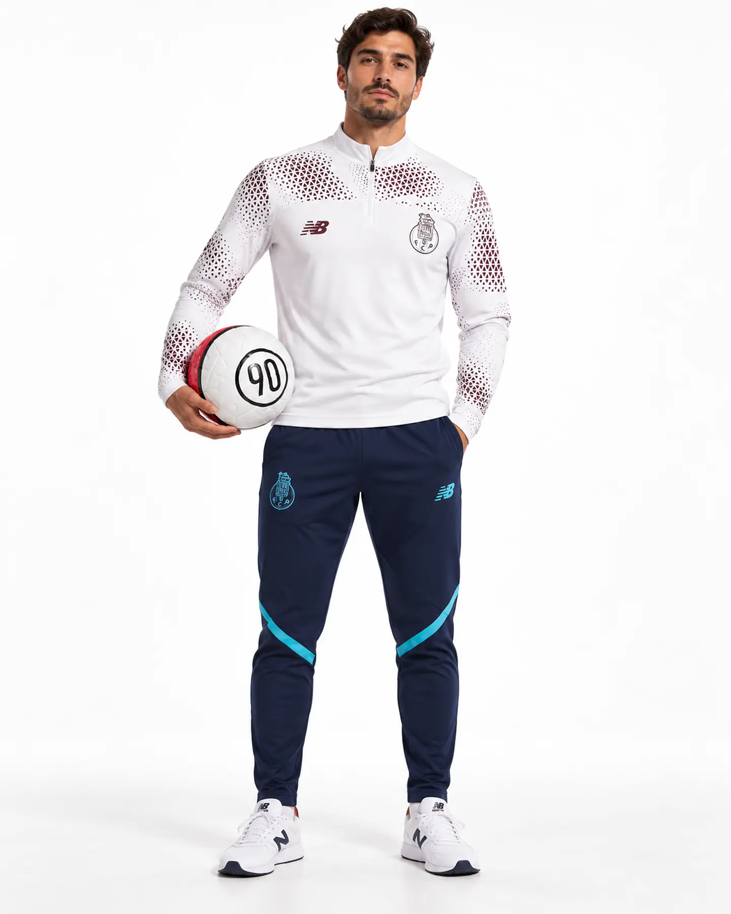 Conjunto Equipamento de Treino Porto 2026/2027- Branco e Bordô 1