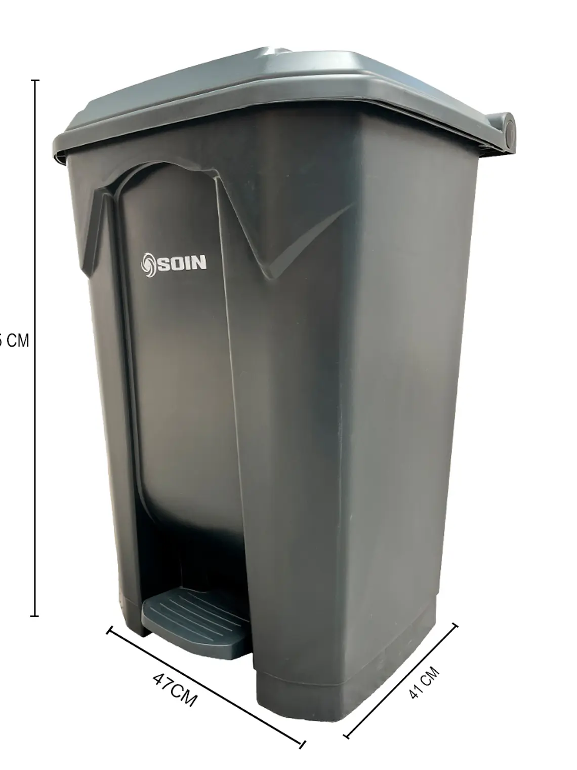 Basurero Plastico 80l Gris 3