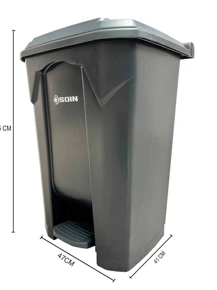 Basurero Plastico 80l Gris 3